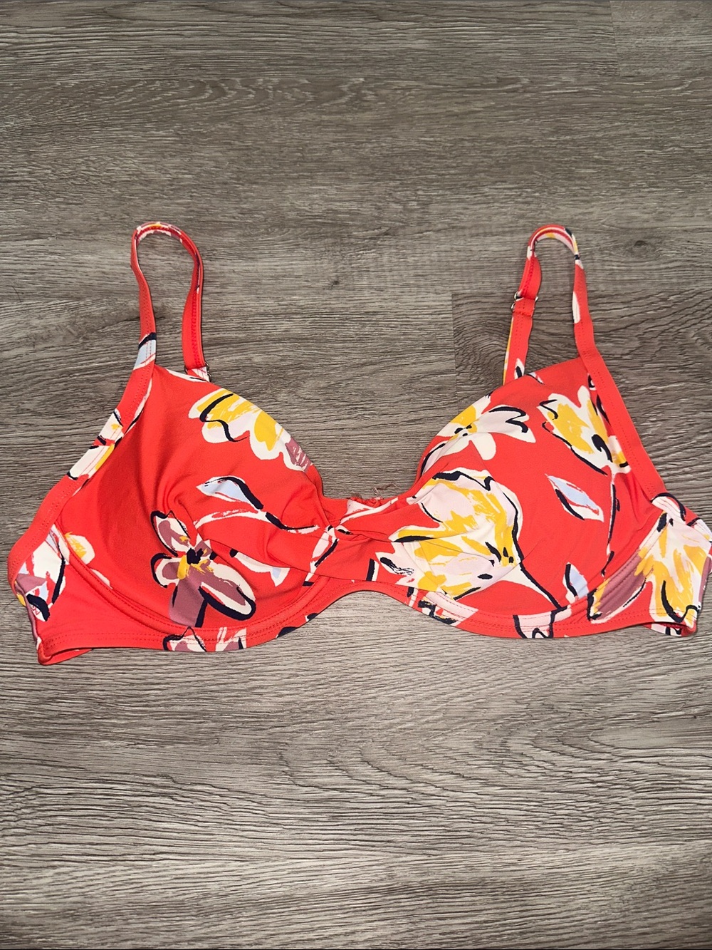 Catalina Red Floral Underwire Bikini Top